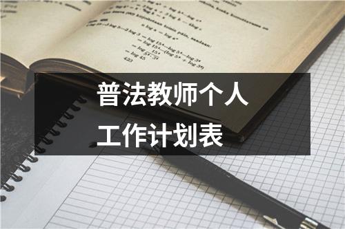 普法教师个人工作计划表