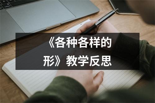 《各种各样的形》教学反思