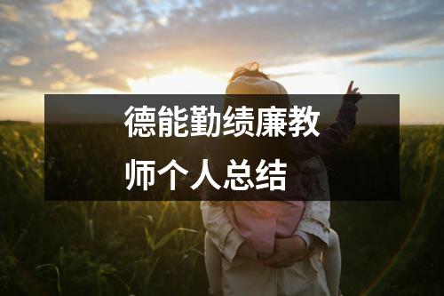 德能勤绩廉教师个人总结