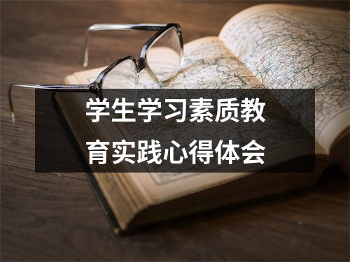 学生学习素质教育实践心得体会