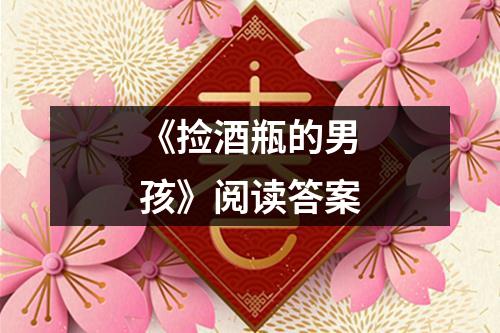 《捡酒瓶的男孩》阅读答案