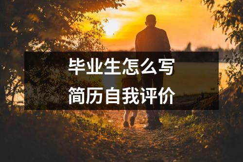 毕业生怎么写简历自我评价