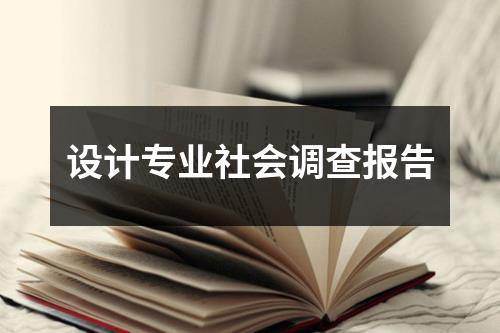 设计专业社会调查报告