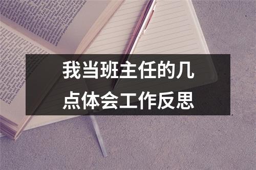 我当班主任的几点体会工作反思