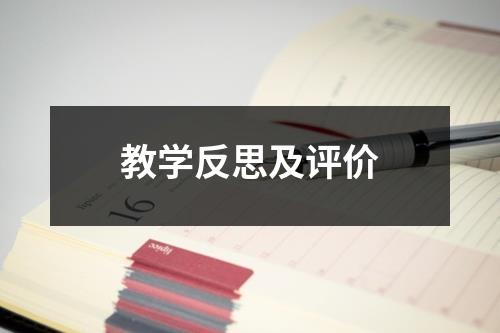 教学反思及评价