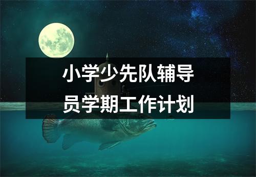 小学少先队辅导员学期工作计划