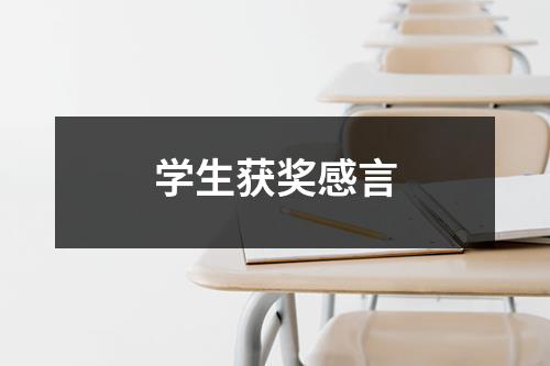 学生获奖感言