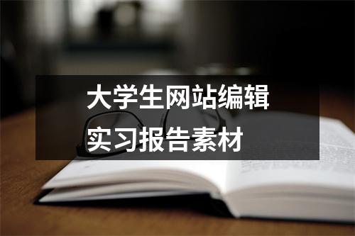 大学生网站编辑实习报告素材