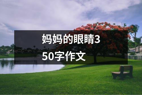 妈妈的眼睛350字作文