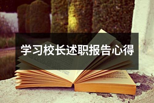 学习校长述职报告心得