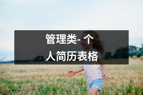 管理类- 个人简历表格