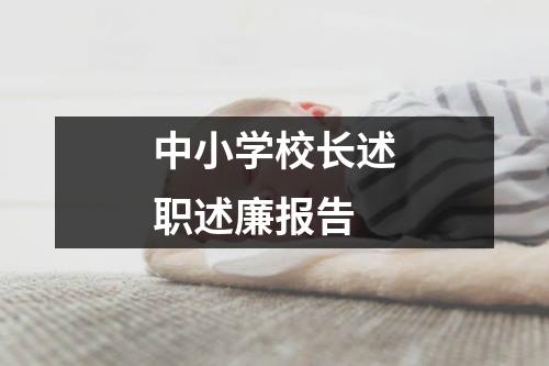 中小学校长述职述廉报告