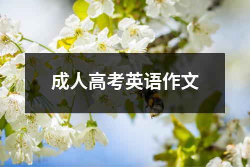 成人高考英语作文