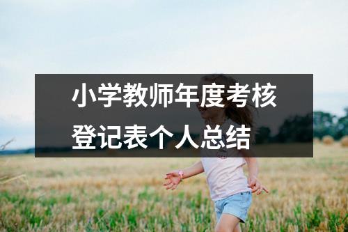 小学教师年度考核登记表个人总结