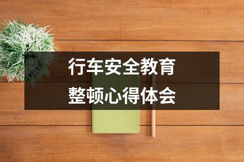 行车安全教育整顿心得体会