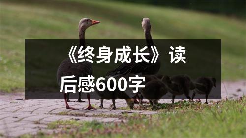 《终身成长》读后感600字