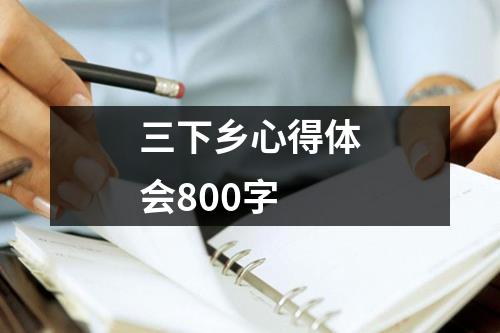 三下乡心得体会800字