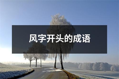 风字开头的成语