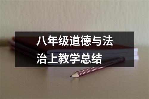 八年级道德与法治上教学总结