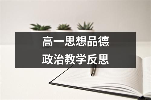 高一思想品德政治教学反思