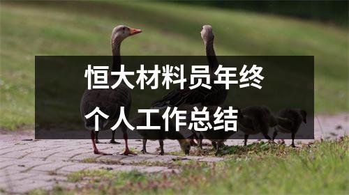 恒大材料员年终个人工作总结