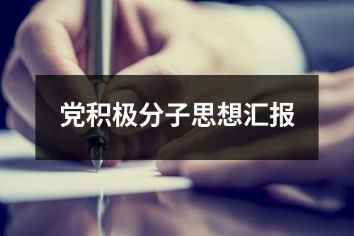 党积极分子思想汇报