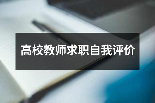 高校教师求职自我评价