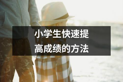 小学生快速提高成绩的方法