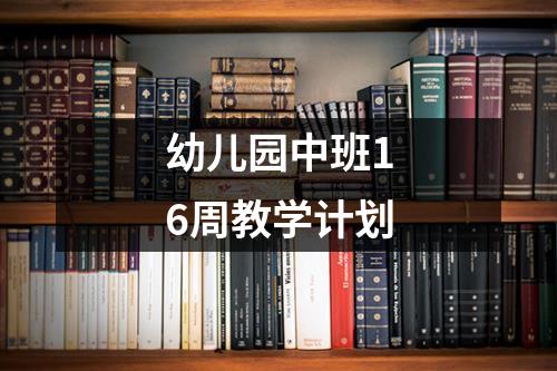 幼儿园中班16周教学计划