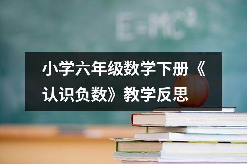 小学六年级数学下册《认识负数》教学反思