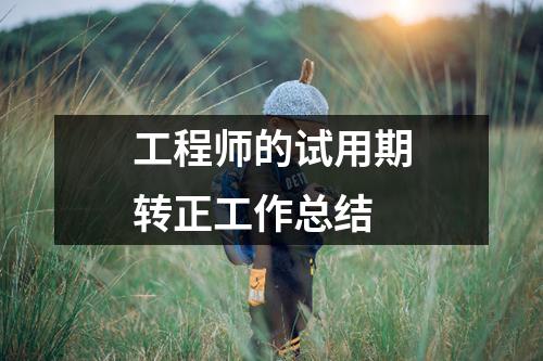 工程师的试用期转正工作总结