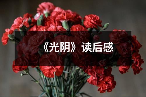 《光阴》读后感