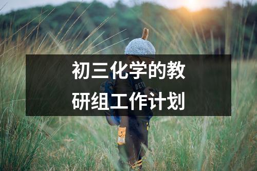 初三化学的教研组工作计划