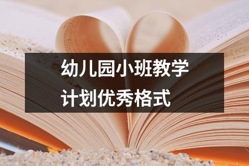 幼儿园小班教学计划优秀格式