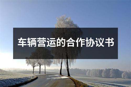 车辆营运的合作协议书