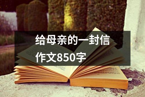 给母亲的一封信作文850字