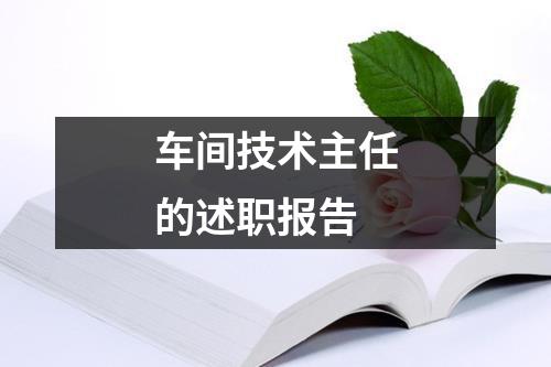 车间技术主任的述职报告