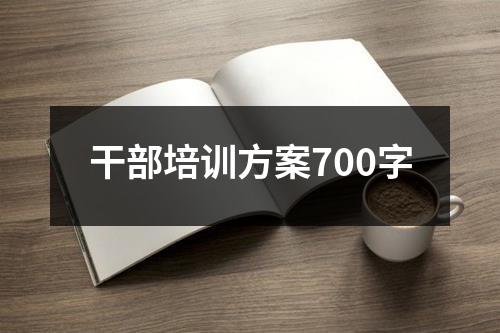 干部培训方案700字