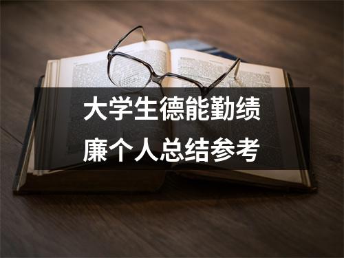 大学生德能勤绩廉个人总结参考