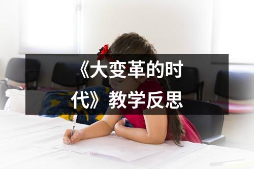 《大变革的时代》教学反思