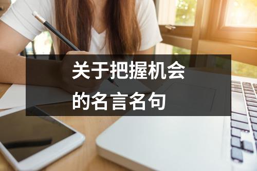 关于把握机会的名言名句