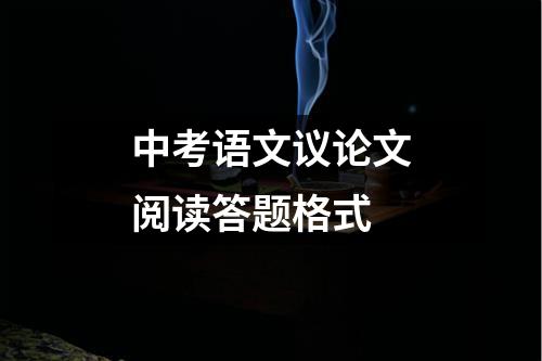 中考语文议论文阅读答题格式