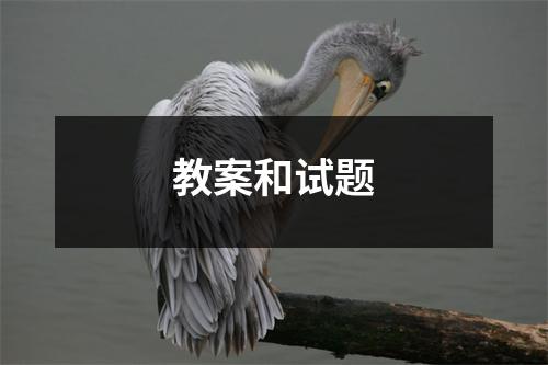 教案和试题