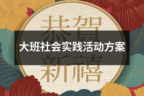 大班社会实践活动方案