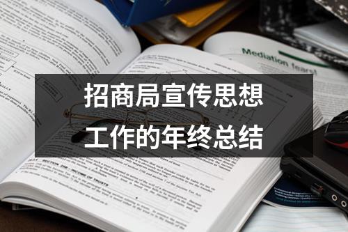 招商局宣传思想工作的年终总结