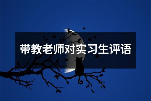 带教老师对实习生评语