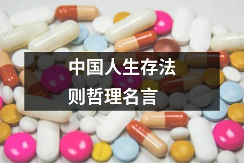 中国人生存法则哲理名言