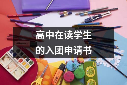 高中在读学生的入团申请书