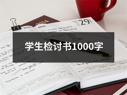 学生检讨书1000字