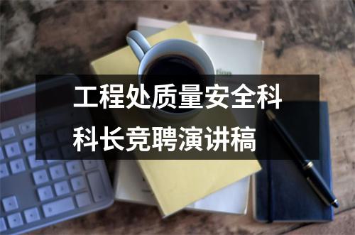 工程处质量安全科科长竞聘演讲稿